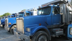 blue dump truck